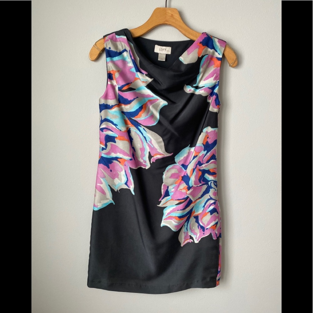 Sleeveless cowlneck silky minidress